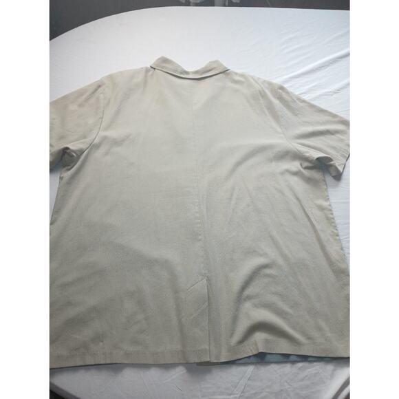 Vintage Teddi Sunflower Beige Blue Red Button Up Blouse Wooden buttons Size 2X - Picture 6 of 6